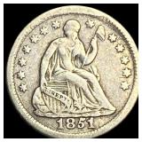 1851-O Silver Half Dime NEARLY UNCIRCULATED