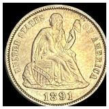 1891 Silver Dime CLOSELY UNCIRCULATED