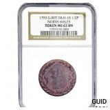 1793 G. Britain D&H-1b 1/2 Penny N. Wales Token