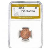 1940-S Wheat Cent PGA NS67 RED