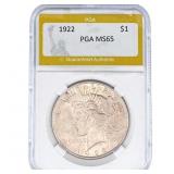 1922 Silver Peace Dollar PGA MS65
