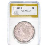 1880-O Morgan Silver Dollar PGA MS65+