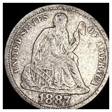 1887 Silver Seated Liberty Dime LIGHTLY CIRCULATED