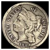 1883 Nickel Three-Cent Piece LIGHTLY CIRCULATED