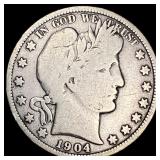 1904-O Silver Barber Half Dollar NICELY CIRCULATED