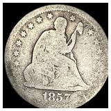 1857-O Silver Seated Liberty Quarter NICELY CIRCUL
