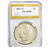 1883-CC Morgan Silver Dollar PGA MS66
