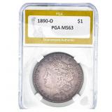 1890-O Morgan Silver Dollar PGA MS63