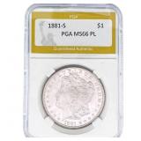 1881-S Morgan Silver Dollar PGA MS66 PL