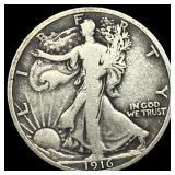 1916 Silver Half Dollar Walking Liberty LIGHTLY CI