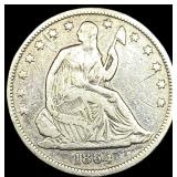 1864-S Silver Half Dollar LIGHTLY CIRCULATED