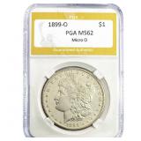 1899-O Morgan Silver Dollar PGA MS62 Micro O