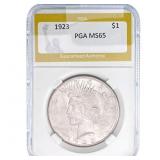 1923 Silver Peace Dollar PGA MS65