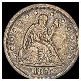 1875-S Silver Twenty Cents LIGHTLY CIRCULATED