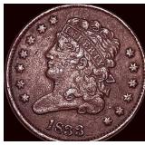 1833 Copper Half Cent LIGHTLY CIRCULATED