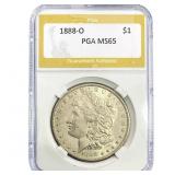1888-O Morgan Silver Dollar PGA MS65