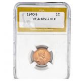 1940-S Wheat Cent PGA MS67 RED