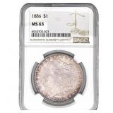 1886 Morgan Silver Dollar NGC MS63