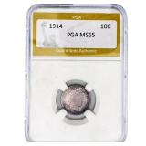 1914 Barber Dime PGA MS65