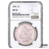 1892 Morgan Silver Dollar NGC AU55