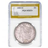 1883-S Morgan Silver Dollar PGA MS63+