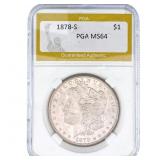 1878-S Morgan Silver Dollar PGA MS64