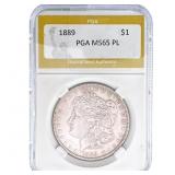1889 Morgan Silver Dollar PGA MS65 PL
