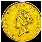 1855 Gold $1 Indian Princess Head Type 2 NEARLY UN