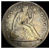 1860-O Silver Seated Liberty Dollar LIGHTLY CIRCUL