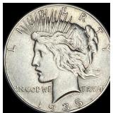 1935 Silver Peace Dollar NEARLY UNCIRCULATED