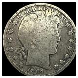 1904-S Silver Barber Half Dollar NICELY CIRCULATED