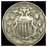 1866 Shield Nickel NEARLY UNCIRCULATED