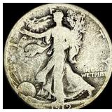 1919-D Silver Walking Liberty Half Dollar NICELY C