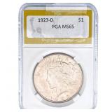 1923-D Silver Peace Dollar PGA MS65