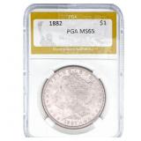 1882 Morgan Silver Dollar PGA MS65