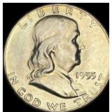 1955 Franklin Silver Half Dollar GEM BU