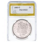 1880-O Morgan Silver Dollar PGA MS63