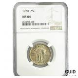 1920 Standing Liberty Quarter NGC MS64