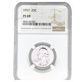 1957 Washington Silver Quarter NGC PF69