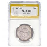 1935-S San Diego Half Dollar PGA MS65
