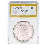 1890-CC Morgan Silver Dollar PGA MS64
