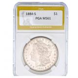 1884-S Morgan Silver Dollar PGA MS61
