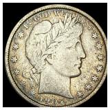 1907-S Silver Barber Half Dollar LIGHTLY CIRCULATE