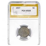 1937 Buffalo Nickel PGA MS68