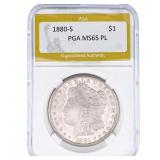 1880-S Morgan Silver Dollar PGA MS65 PL