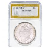 1878 8TF Morgan Silver Dollar PGA MS66