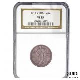 1917-S Standing Liberty Quarter NGC VF35 TYPE 1
