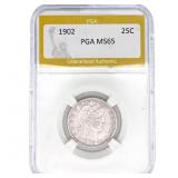 1902 Barber Quarter PGA MS65