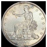 1877 Silver Trade Dollar NEARLY UNCIRCULATED