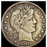 1911-S Silver Barber Half Dollar LIGHTLY CIRCULATE